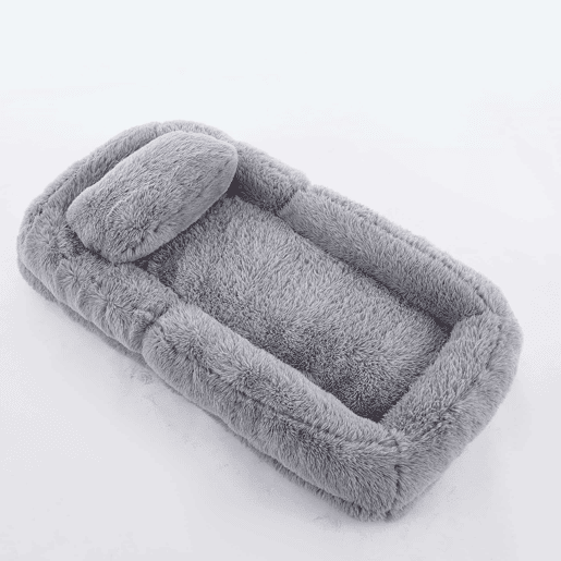Sofá tipo cama humana - 5 posições ajustáveis, para jogos, meditação e relaxamento, tecido felpudo - Cinza claro