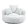Sofá Lazy Individual - Resistente, Encosto Alto, 3 Almofadas, Interior e Exterior - Bege