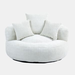 Sofá Lazy Individual - Resistente, Encosto Alto, 3 Almofadas, Interior e Exterior - Bege