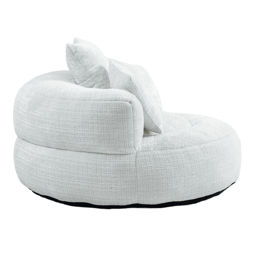 Sofá Lazy Individual - Resistente, Encosto Alto, 3 Almofadas, Interior e Exterior - Bege