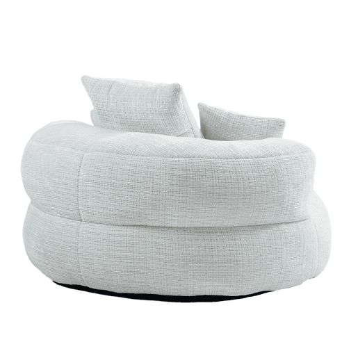 Sofá Lazy Individual - Resistente, Encosto Alto, 3 Almofadas, Interior e Exterior - Bege