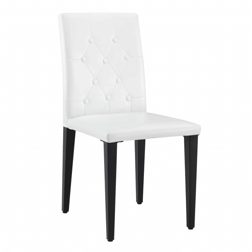 Cadeiras de sala de jantar 4 unidades - Luxo leve, pernas de metal preto versáteis - Branco+Preto