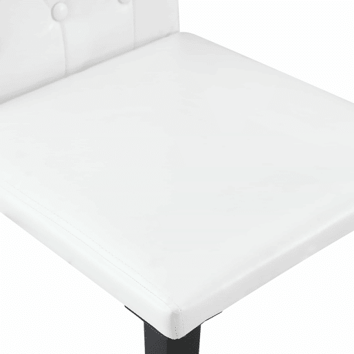 Cadeiras de sala de jantar 4 unidades - Luxo leve, pernas de metal preto versáteis - Branco+Preto
