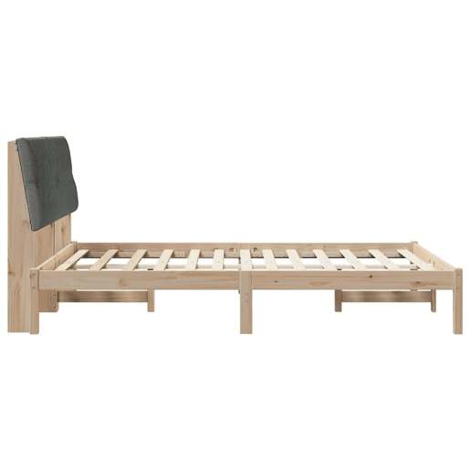 Estrutura de Cama de casal moderno com Cabeceira Estofada Castanho 150 x 200 cm