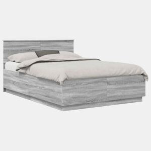 Estrutura De Cama De Casal Moderno - Cinza Sonoma 150 x 200 cm Madeira processada