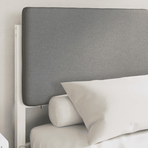 Estrutura de Cama de casal moderno com Cabeceira Estofada Cinzento-claro