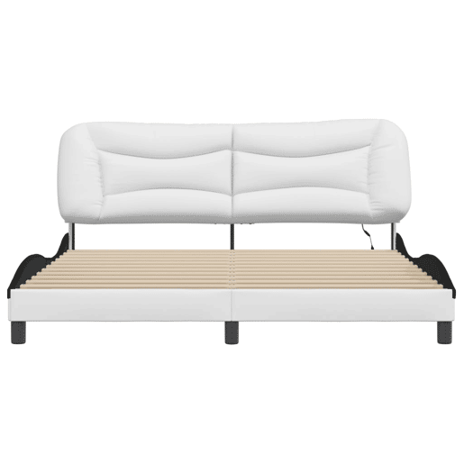 Estrutura de Cama de casal moderno com LED - 180x200cm brancopreto