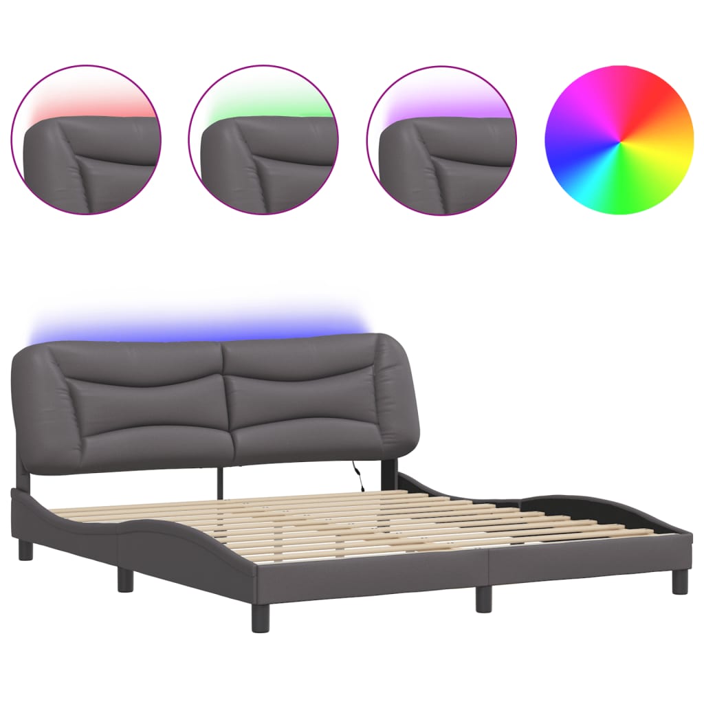 Estructura De Cama Doble Matrimonial 185x218 Gris