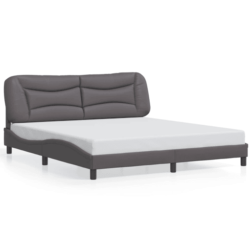 Estrutura de Cama de casal moderno com LED - 180x200cm cinza