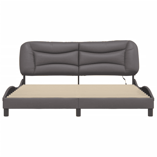 Estrutura de Cama de casal moderno com LED - 180x200cm cinza