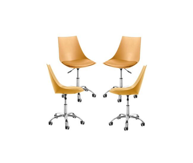 Pack 4 sillas blok office - mostaza