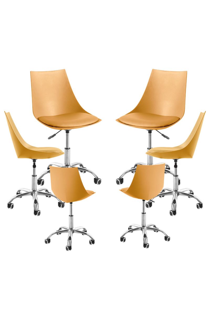 Pack 6 sillas blok office - mostaza