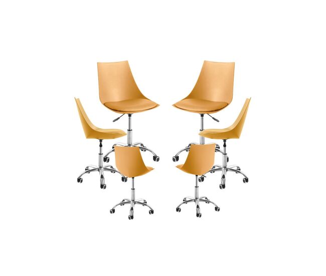Pack 6 sillas blok office - mostaza