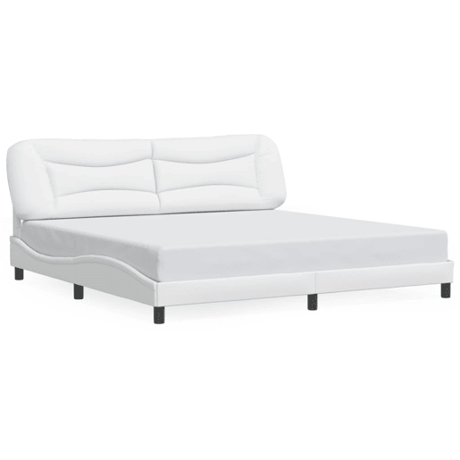Estrutura de Cama de casal moderno com LED - 200x200 cm branco