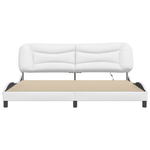 Estrutura de Cama de casal moderno com LED - 200x200 cm branco