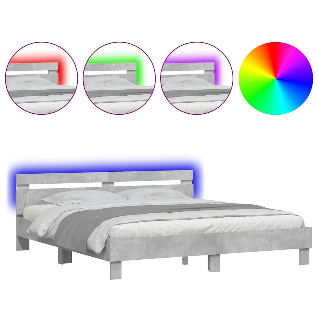 Estructura de cama matrimonial 165x203 Gris
