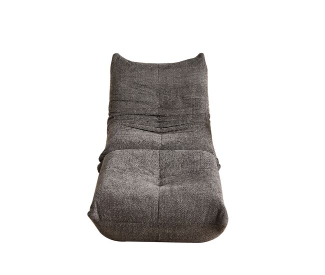 Sofá togo de chenilla - sillón bajo sin brazos con reposapiés, espuma viscoelástica - gris