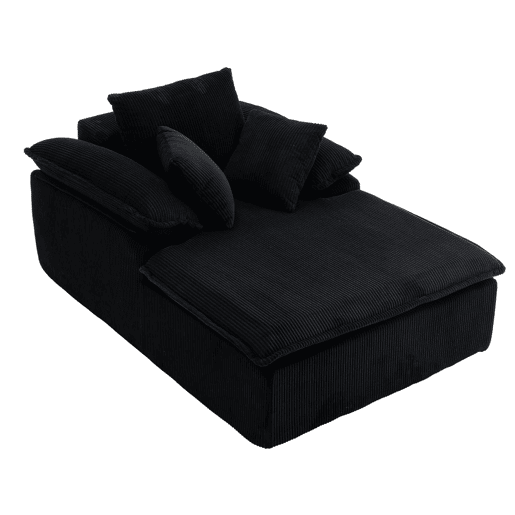 Sofá reclinável 46 cm - design interior, sem estrutura, confortável para leitura, braços largos - Preto