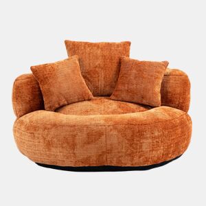 Sofá puff individual - encosto alto, gaming, com almofadas - laranja