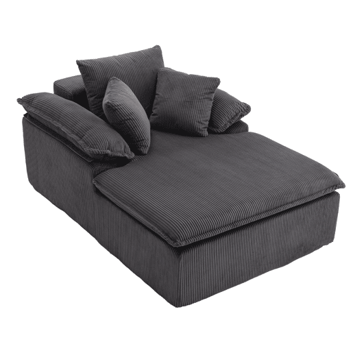 Sofá reclinável 46 cm - design interior, sem estrutura, braços largos, cinzento