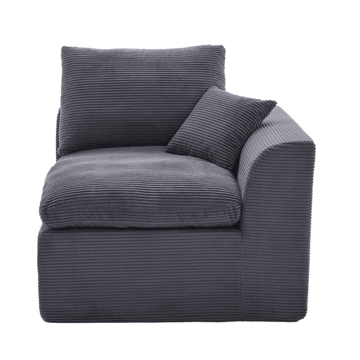 Sofá individual moderno - minimalista, suave e confortável, com almofada - cinza escuro