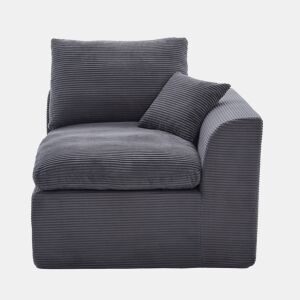 Sofá individual moderno - minimalista, suave e confortável, com almofada - cinza escuro