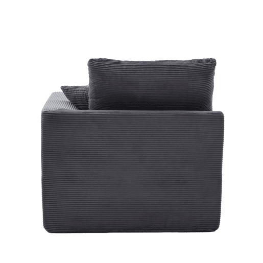 Sofá individual moderno - minimalista, suave e confortável, com almofada - cinza escuro