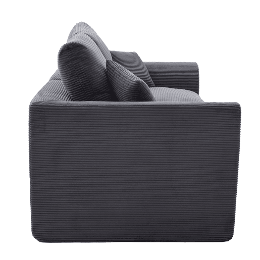 Sofá individual moderno - minimalista, suave e confortável, com almofada - cinza escuro