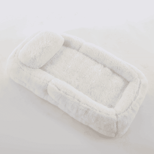 Sofá tipo cama humana - encosto ajustável em 5 posições, sofá preguiçoso para jogos, meditação e relaxamento, tecido felpudo - Bege