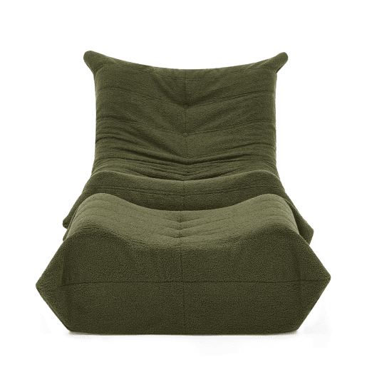 Pufe com encosto e apoio para os pés - sofá de veludo confortável - Verde