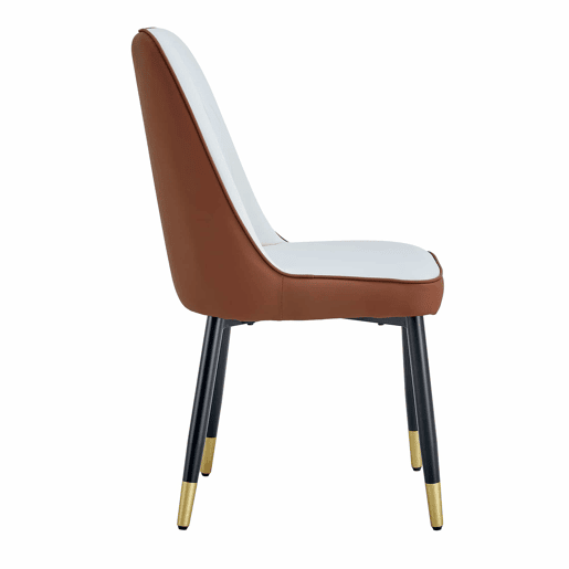 Cadeiras de sala de jantar 2 unidades - modernas e simples com encosto em PU - cor combinada - cinza claro + castanho