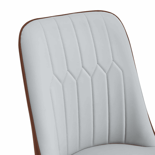 Cadeiras de sala de jantar 2 unidades - modernas e simples com encosto em PU - cor combinada - cinza claro + castanho