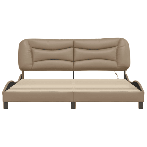 Estrutura de Cama de casal moderno com LED - 180x200 cm cappuccino