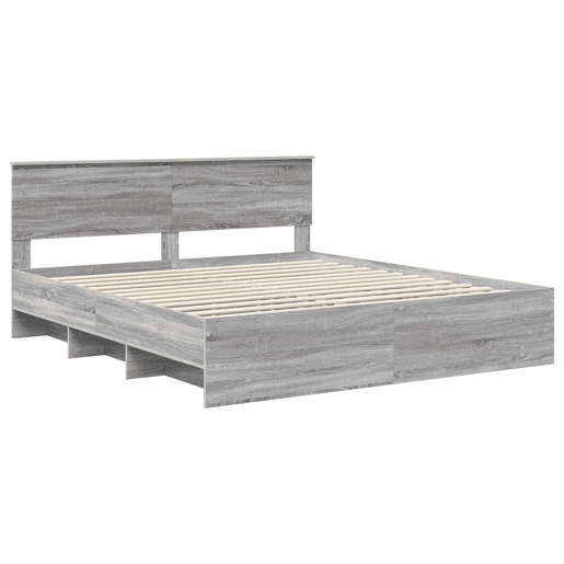 Estrutura De Cama De Casal Moderno - Cinza Sonoma 180 x 200 cm Madeira processada