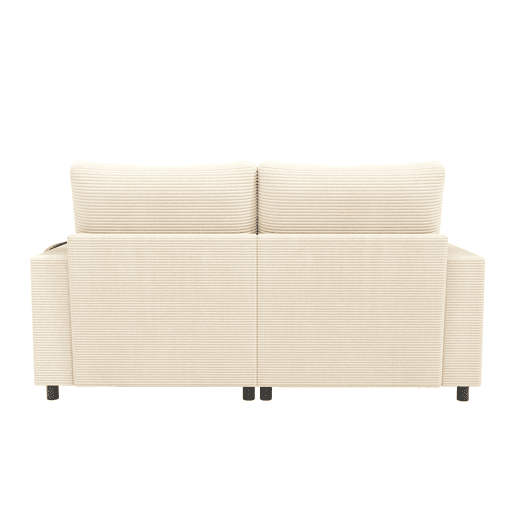 Sofá-cama XXL - Função de descanso, suporte para telemóvel, porta USB e porta-copos - Bege