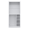 Armário roupeiro 70x40x170 cm - Porta dupla com pequeno compartimento de arrumação - Branco