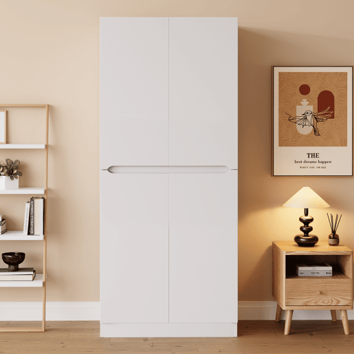Armário roupeiro 70x40x170 cm - Porta dupla com pequeno compartimento de arrumação - Branco Armário roupeiro 70x40x170 cm - Porta dupla com pequeno compartimento de arrumação - Branco