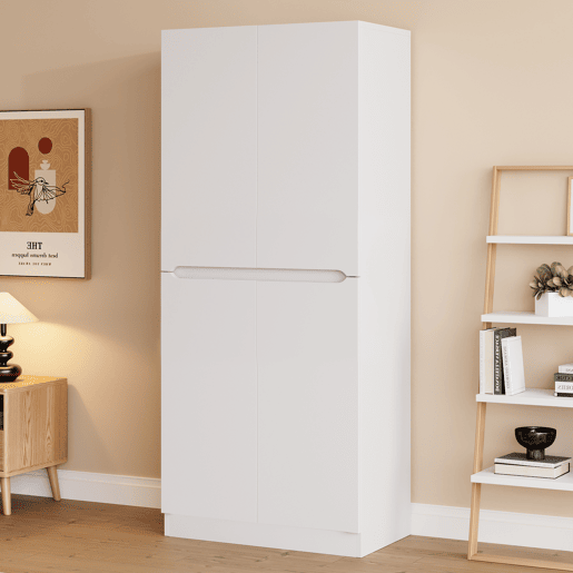 Armário roupeiro 70x40x170 cm - Porta dupla com pequeno compartimento de arrumação - Branco Armário roupeiro 70x40x170 cm - Porta dupla com pequeno compartimento de arrumação - Branco