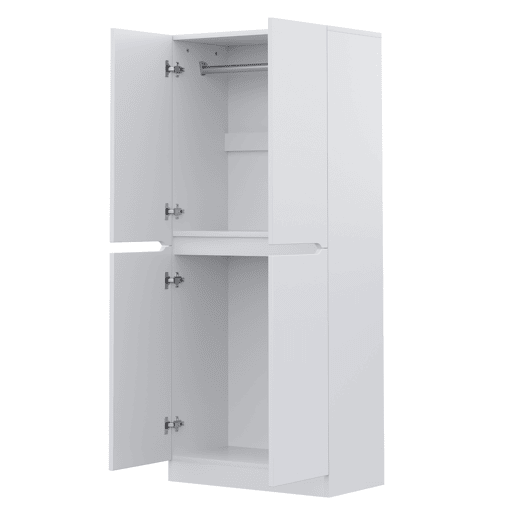 Armário roupeiro 70x40x170 cm - Porta dupla com pequeno compartimento de arrumação - Branco Armário roupeiro 70x40x170 cm - Porta dupla com pequeno compartimento de arrumação - Branco