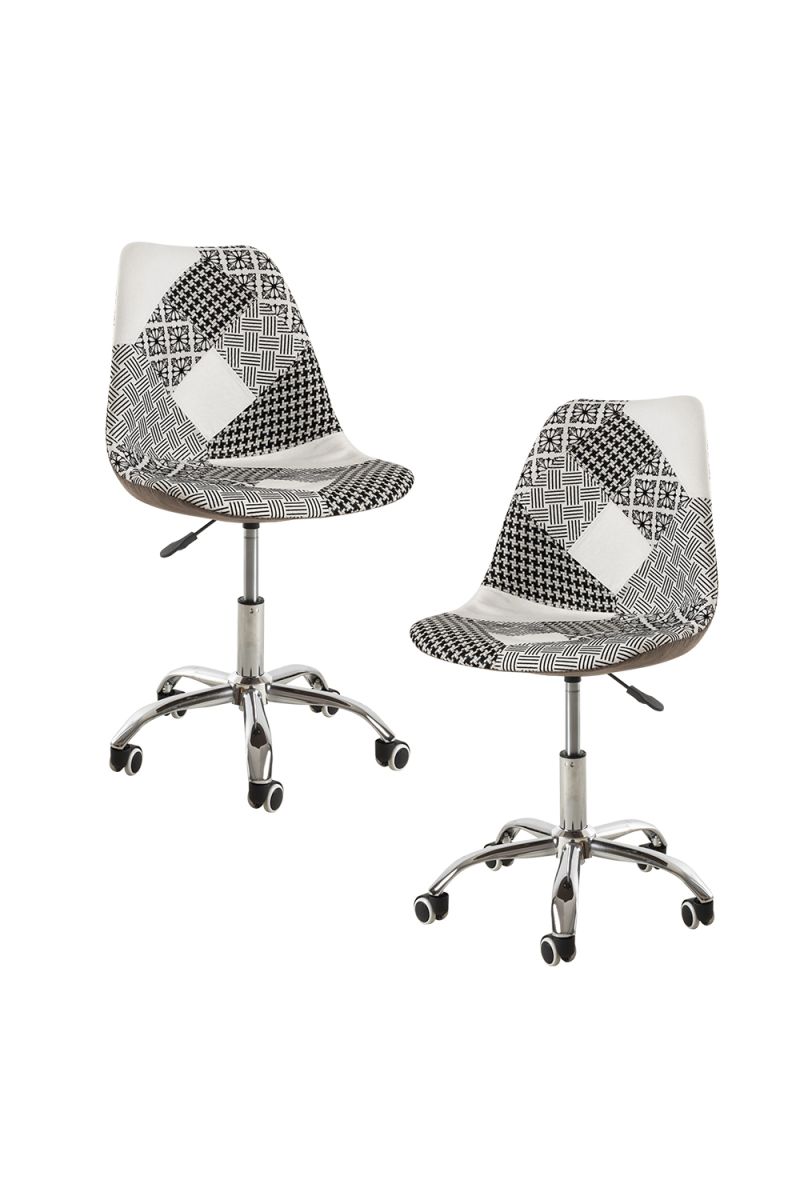 Pack 2 sillas neo patchwork - patchwork blanco y negro