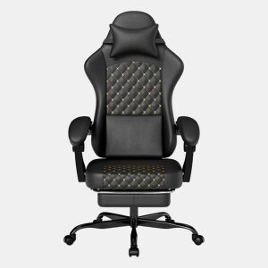 Cadeira Gaming - com massagem e apoio para os pés, ergonómica, 150 kg - Preto