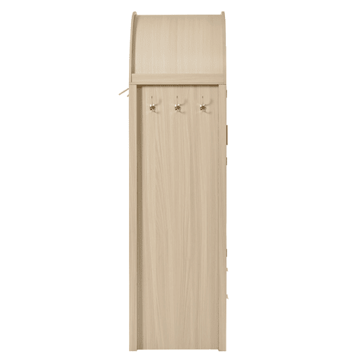Armário moderno - portas curvas, barra e gavetas - carvalho