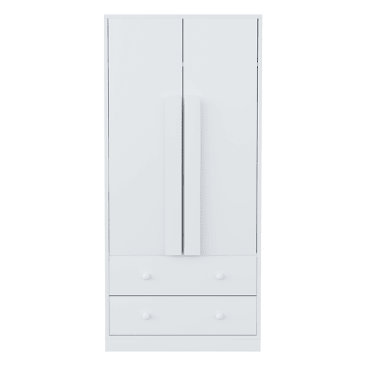 Armário roupeiro 70x40x170 cm - Porta dupla, gavetas e prateleiras - Branco Armário roupeiro 70x40x170 cm - Porta dupla, gavetas e prateleiras - Branco
