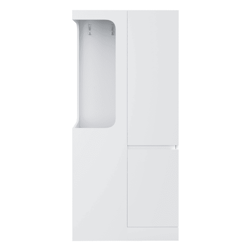 Armário 70x40x170 cm - 1 porta, gavetas e prateleiras, zona aberta para roupa - Branco Armário 70x40x170 cm - 1 porta, gavetas e prateleiras, zona aberta para roupa - Branco