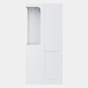 Armário 70x40x170 cm - 1 porta, gavetas e prateleiras, zona aberta para roupa - Branco