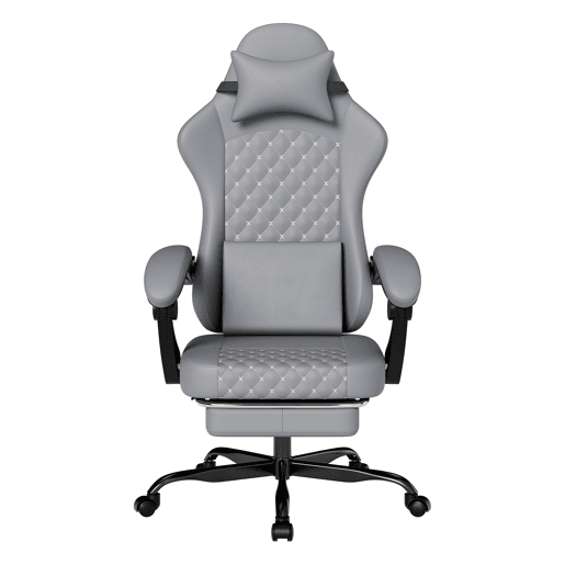 Cadeira Gaming - Ergonómica com massagem e apoio para os pés, 150 kg - Cinza