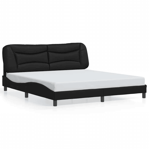 Estrutura de Cama de casal moderno com LED - 180x200cm preto
