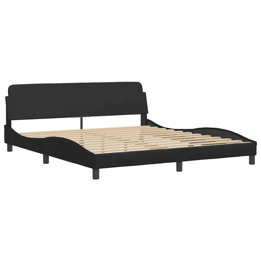 Estrutura de Cama de casal moderno com LED - 180x200cm preto
