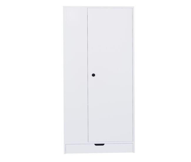 Armario ropero 70x40x170 cm - 1 puerta, estantes y cajones - blanco