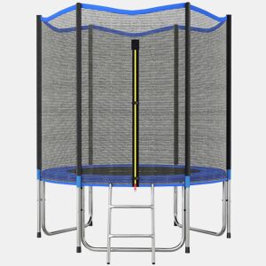 SPORTNOW Cama Elástica para Crianças Exterior Ø183 cm, Trampolim para +6 Anos com Rede de Segurança, Escada, Acolchoamento de Molas e Estrutura de Aço Galvanizado, Capacidade 80 kg
